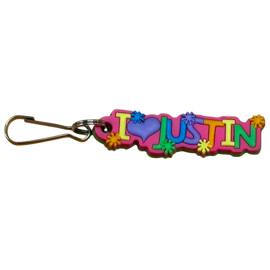 Colourful Name Keychain I 💗 Justin