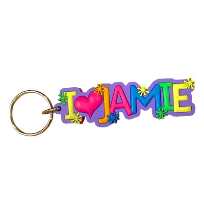 Colourful Name Keychain I 💗 Jamie (Purple)