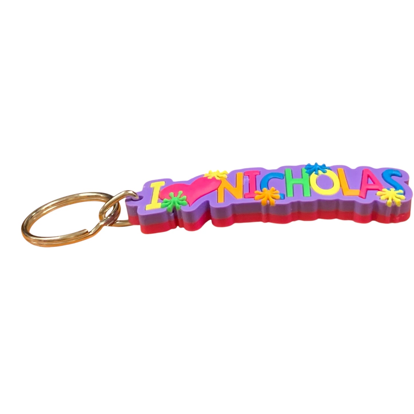 Colourful Name Keychain I 💗 Nicholas (Purple)