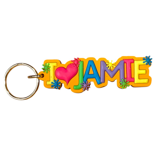 Colourful Name Keychain I 💗 Jamie (Orange)