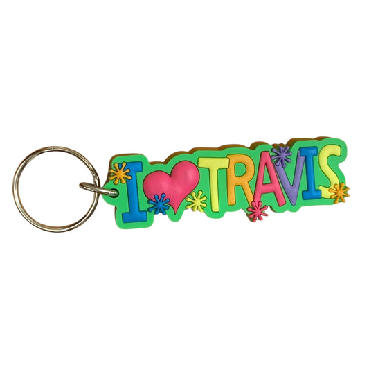Colourful Name Keychain I 💗 Travis (Green)