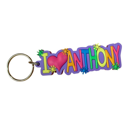 Colourful Name Keychain I 💗 Anthony (Purple)