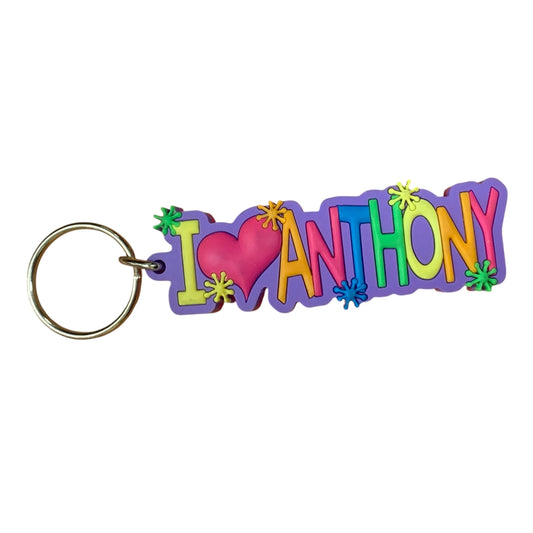 Colourful Name Keychain I 💗 Anthony (Purple)