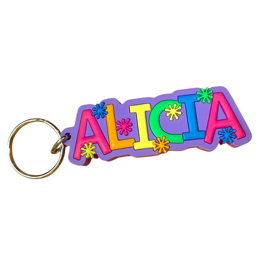 Colourful Name Keychain Alicia (Purple)