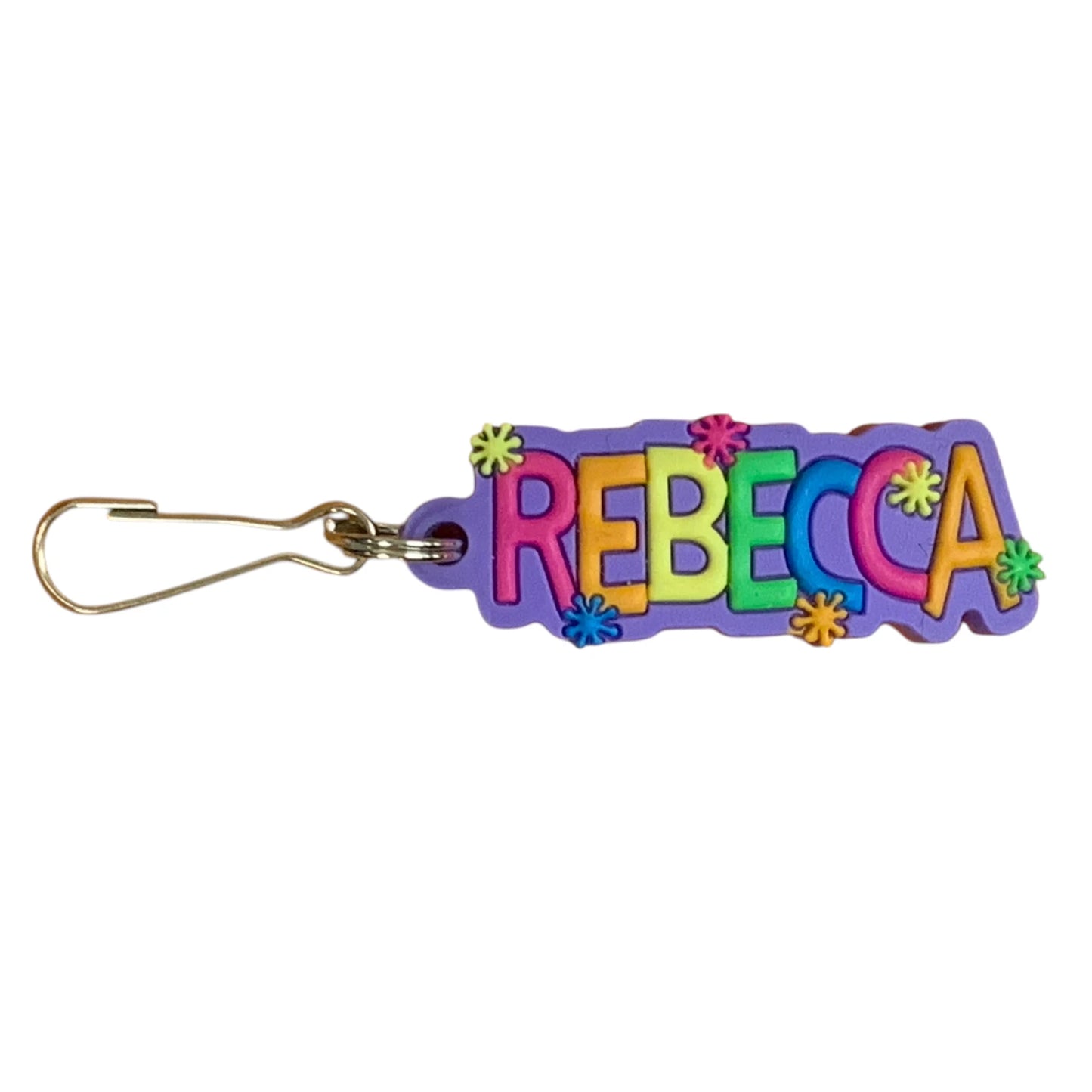 Colourful Name Keychain Rebecca (Purple)