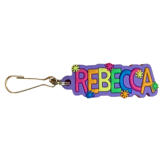 Colourful Name Keychain Rebecca (Purple)