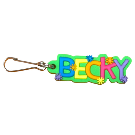 Colourful Name Keychain Becky (Green)