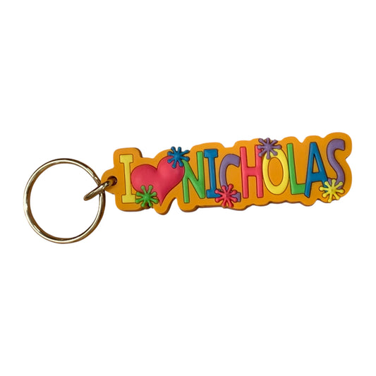 Colourful Name Keychain I 💗 Nicholas (Orange)