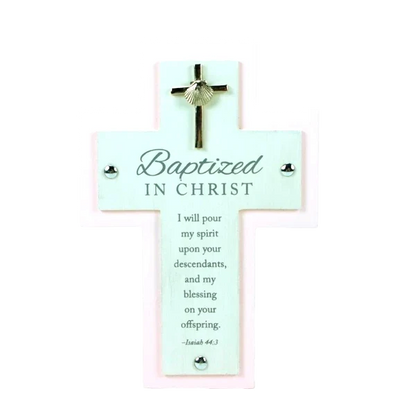 Baptized in Christ Wall Cross