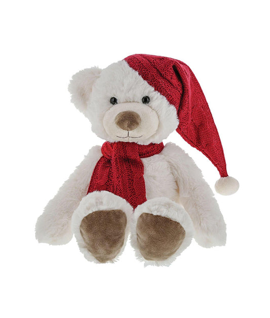 Kalidou Lg White Teddy with Red Hat & Scarf