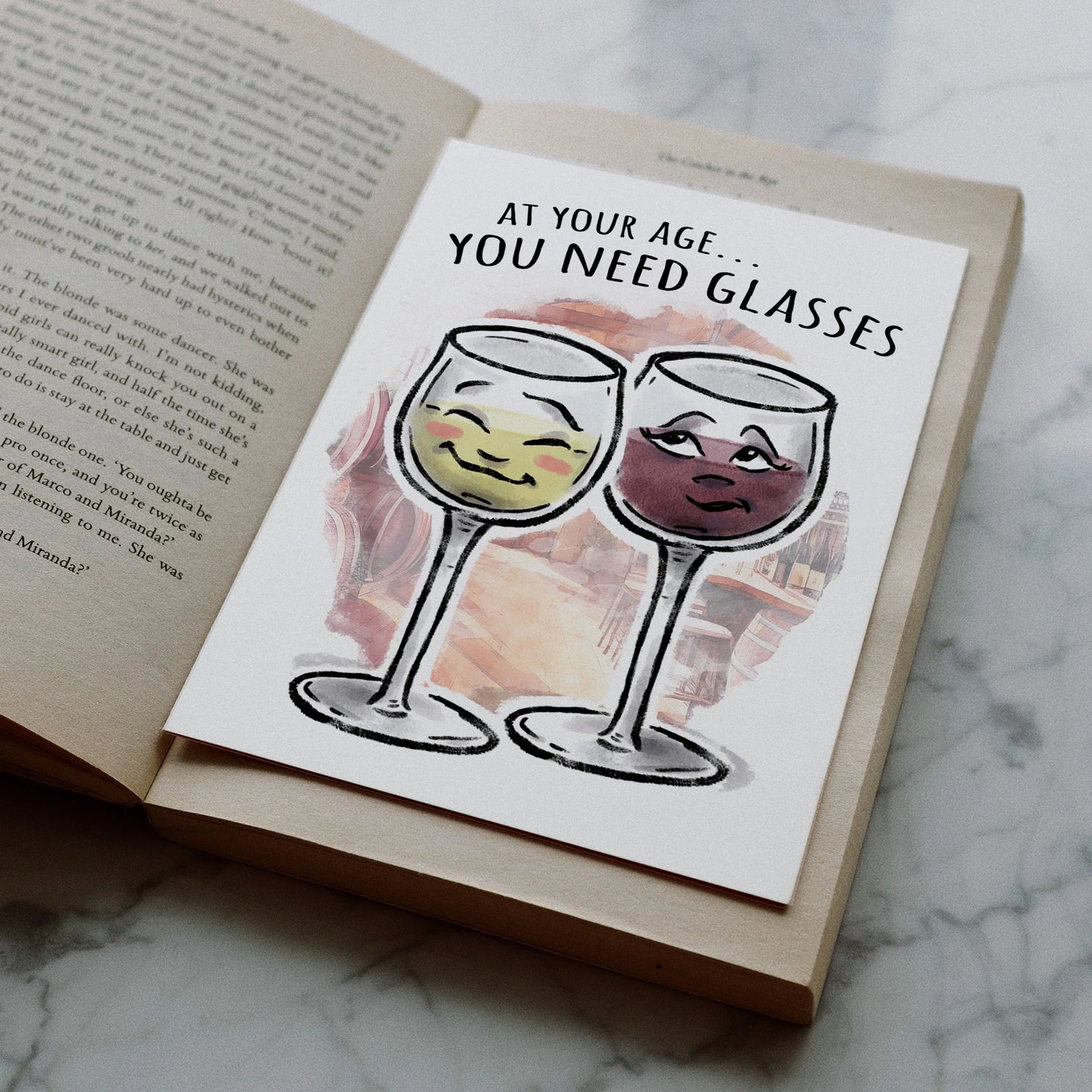 "You Need Glasses" Funny Wine Birthday Card