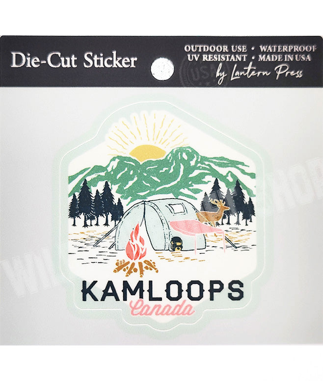 Kamloops Sticker Camping Scene