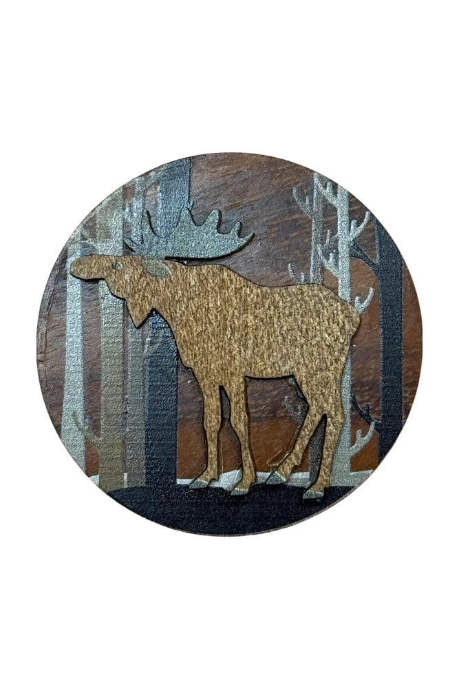 Round Moose Magnet