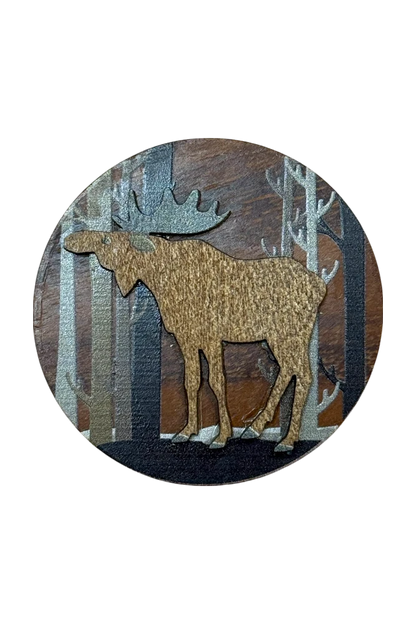 Round Moose Magnet
