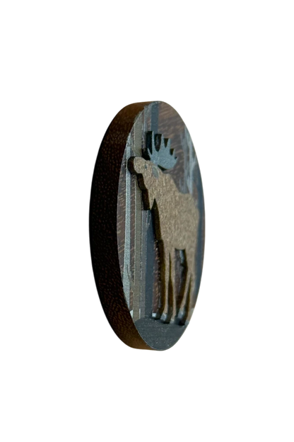 Round Moose Magnet