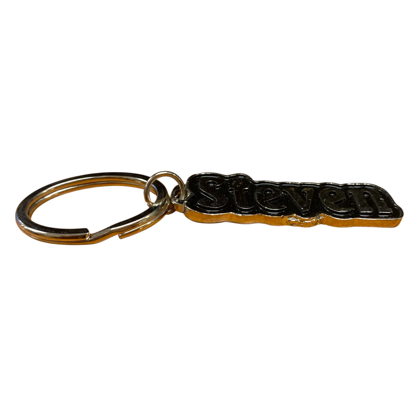 Metal Name Keychain Steven (Black)