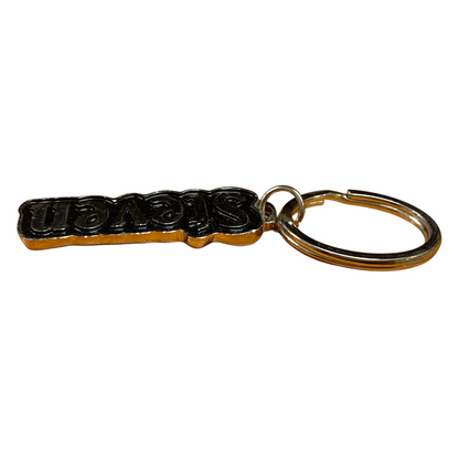 Metal Name Keychain Steven (Black)