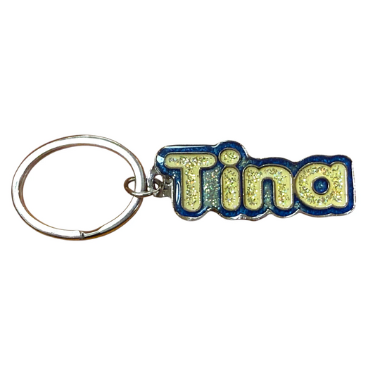 Colourful Name Keychain Tina (Blue)
