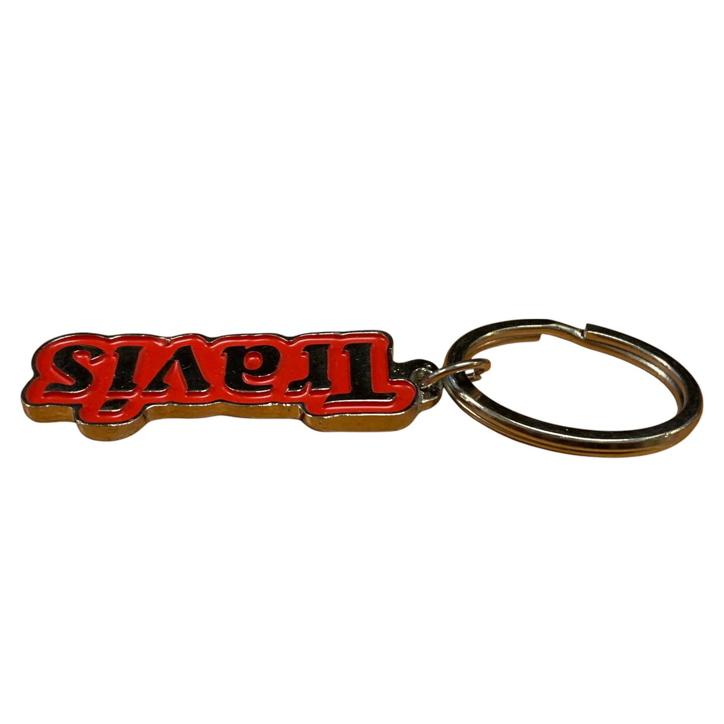 Metal Name Keychain Travis (Red)