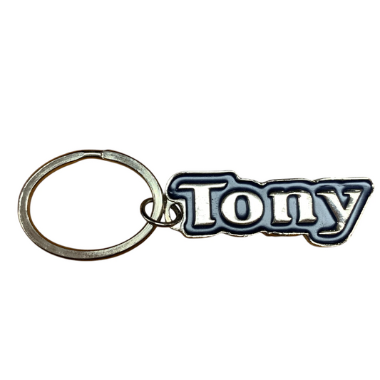 Metal Name Keychain Tony (Navy)