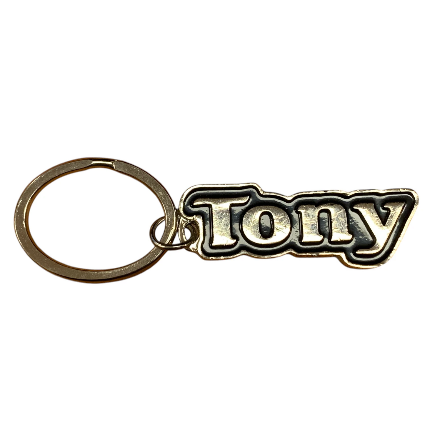 Metal Name Keychain Tony (Black)