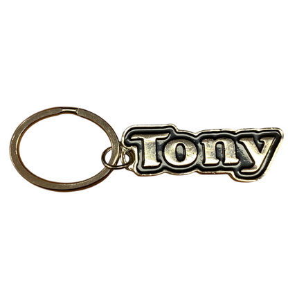 Metal Name Keychain Tony (Black)