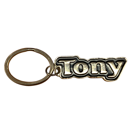 Metal Name Keychain Tony (Black)