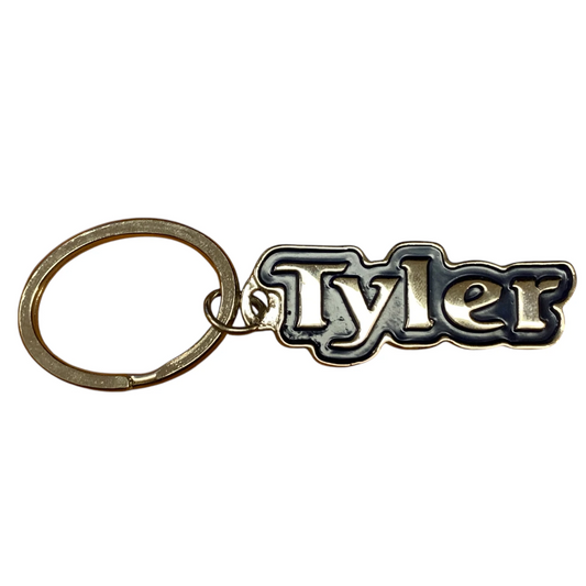 Metal Name Keychain Tyler (Navy)