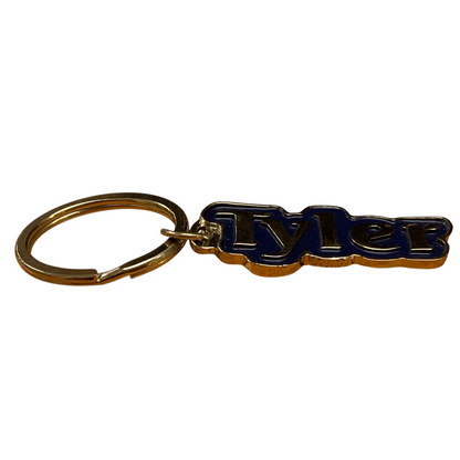 Metal Name Keychain Tyler (Navy)