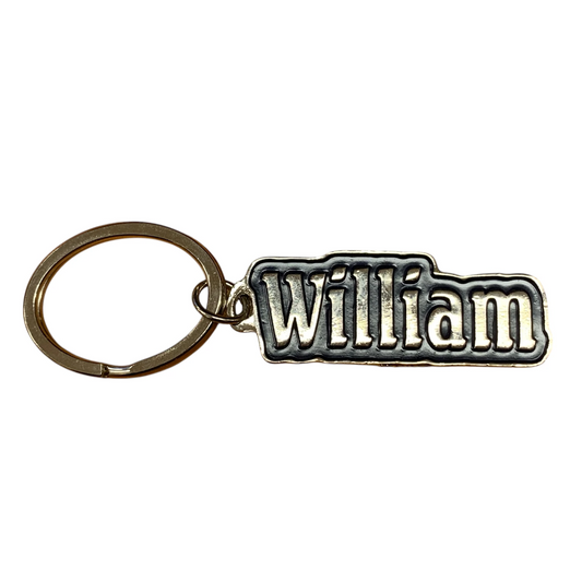 Metal Name Keychain William (Navy)
