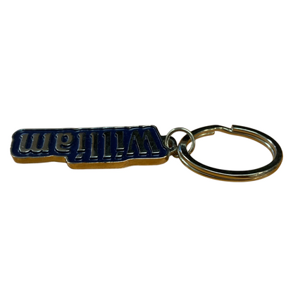Metal Name Keychain William (Navy)