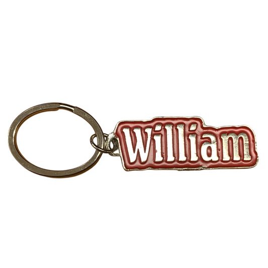 Metal Name Keychain William (Red)