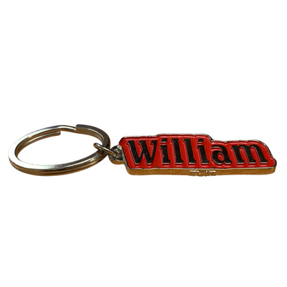 Metal Name Keychain William (Red)
