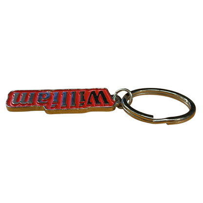 Metal Name Keychain William (Red)