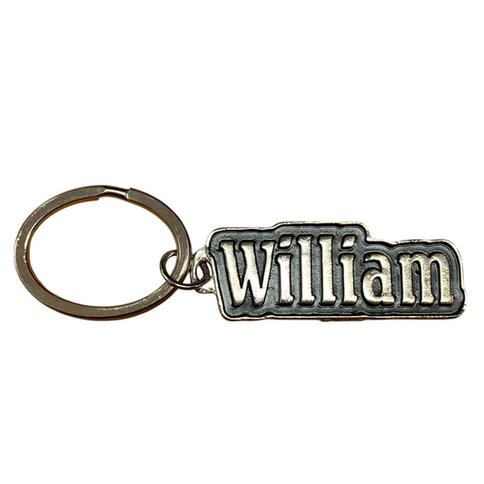 Metal Name Keychain William (Black)