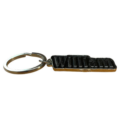 Metal Name Keychain William (Black)