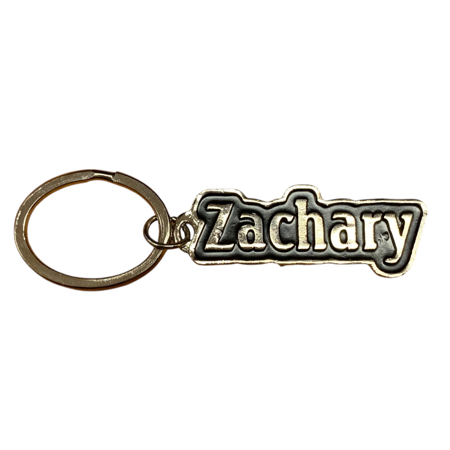 Metal Name Keychain Zachary (Black)