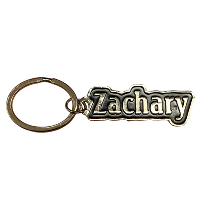 Metal Name Keychain Zachary (Black)