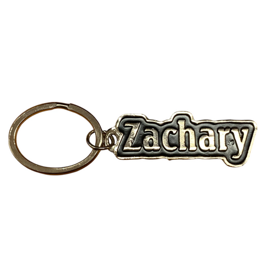 Metal Name Keychain Zachary (Black)