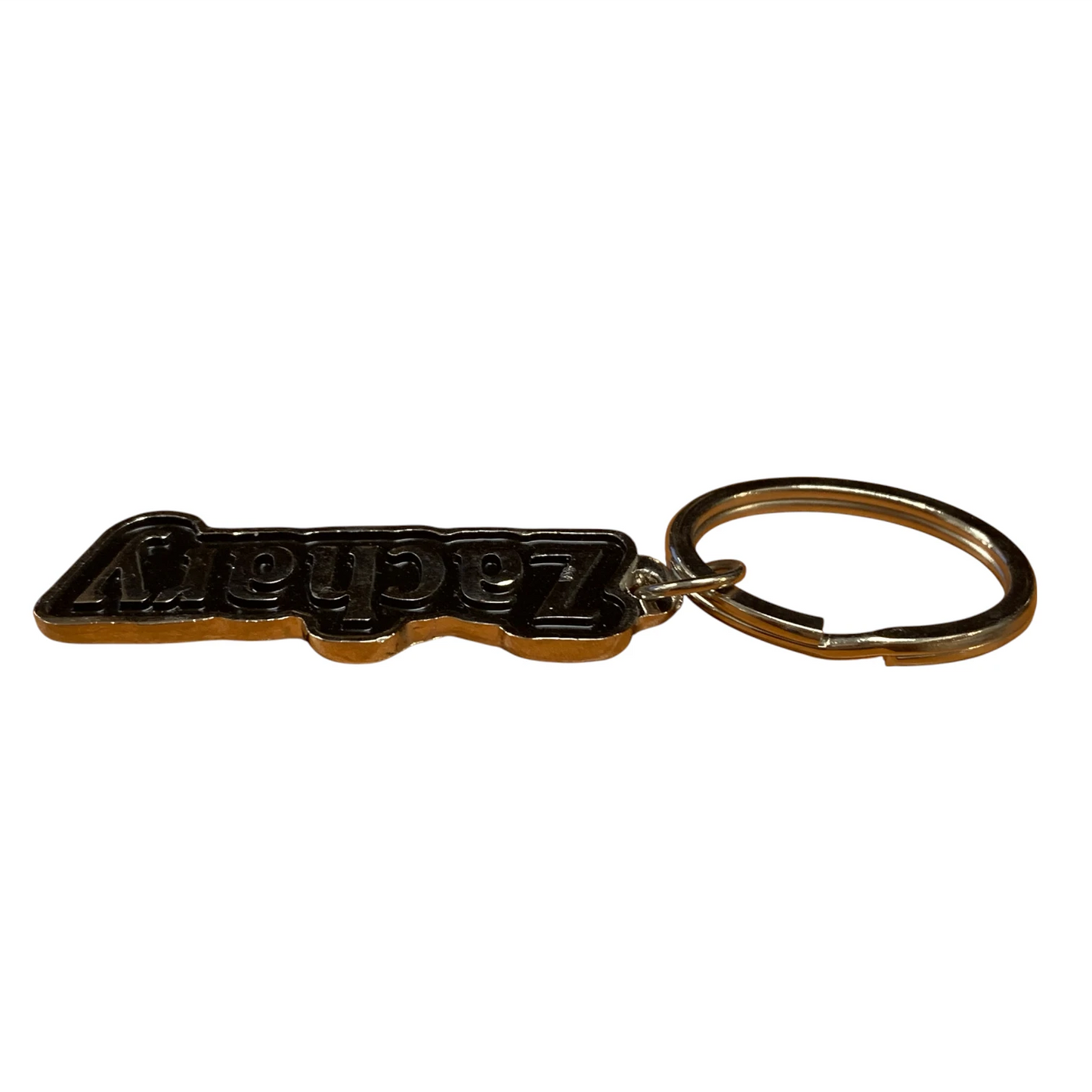 Metal Name Keychain Zachary (Black)
