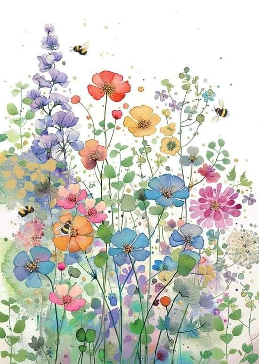 Bug Art Floral Meadow Card