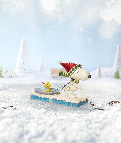 Snoopy with Woodstock on Saucer Figurine