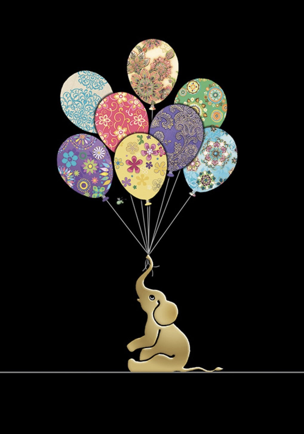 Bug Art Elephant Balloons Card