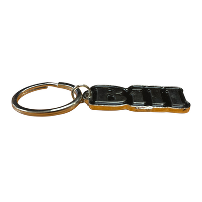 Black Metal Name Keychain Bill