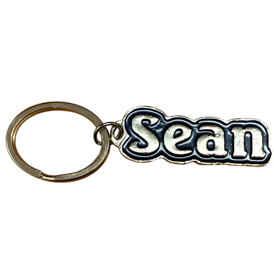 Metal Name Keychain Sean (Navy)