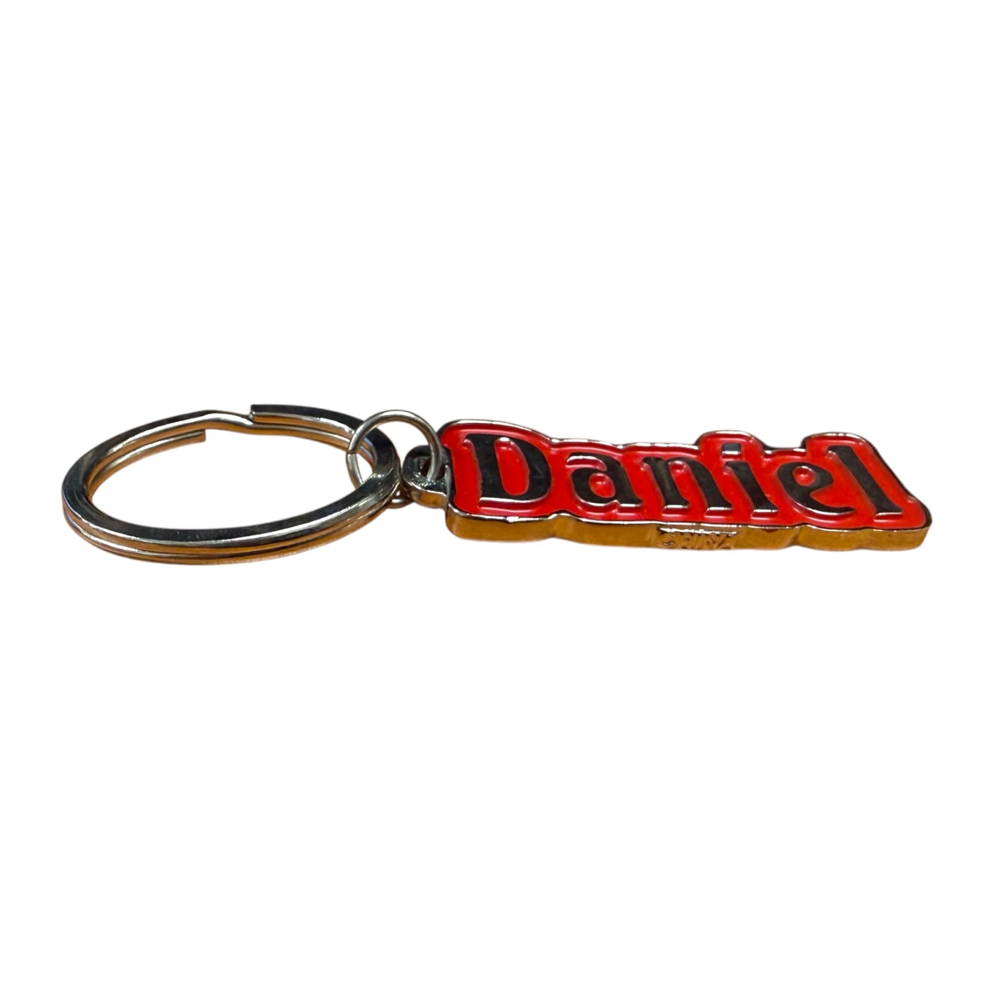 Metal Name Keychain Daniel (Red)