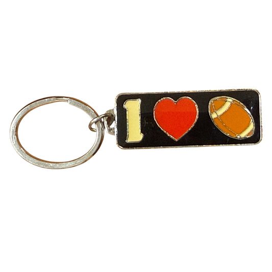 Metal Keychain I 💗 Football