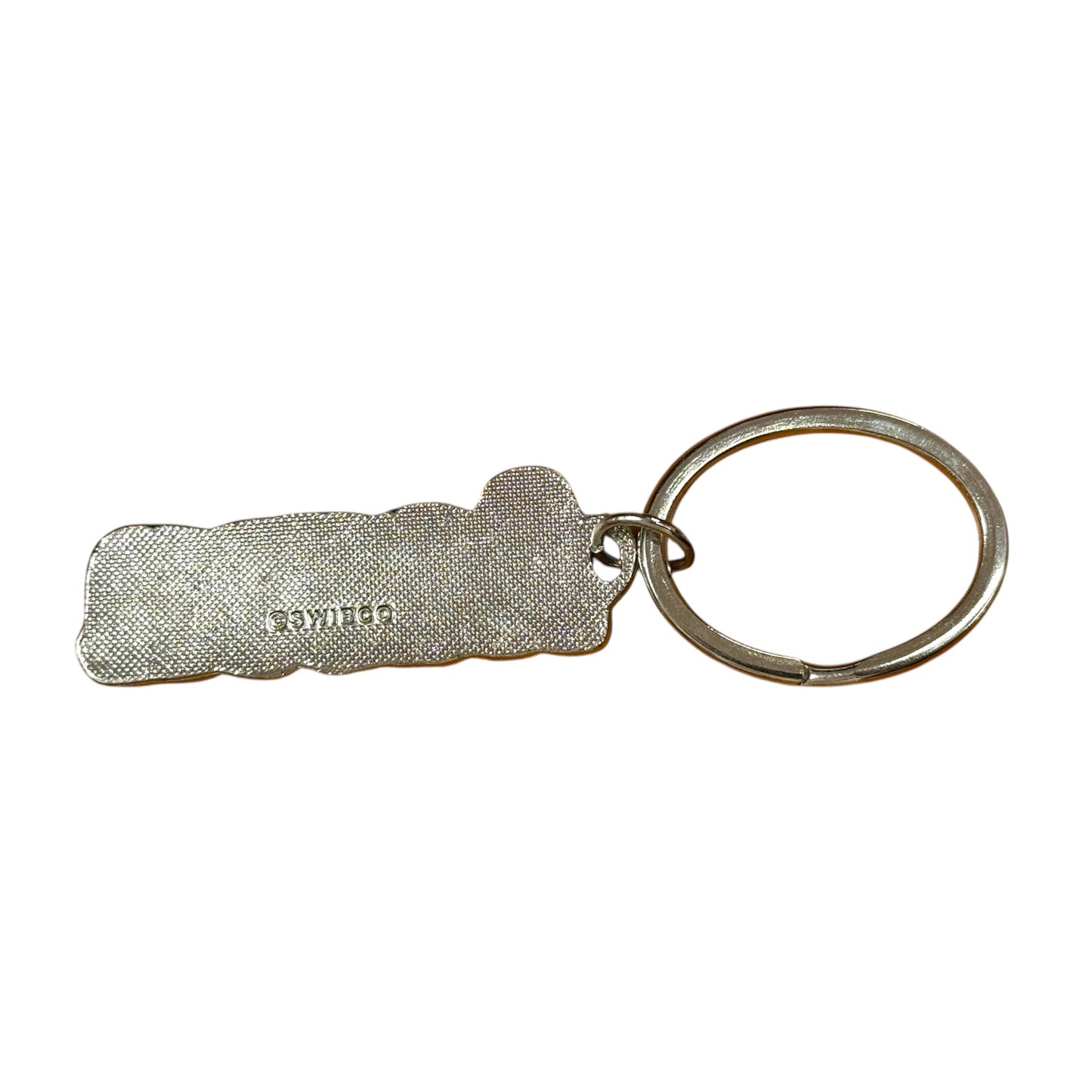 Red Metal Name Keychain Aaron