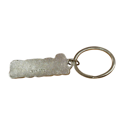 Red Metal Name Keychain Aaron