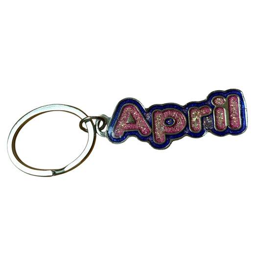 Colourful Name Keychain April